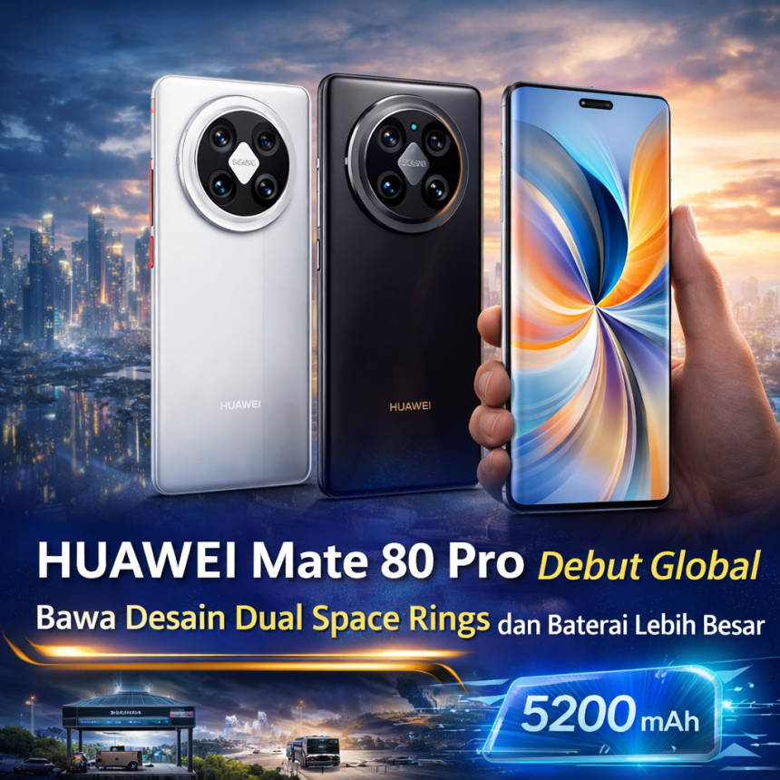 HUAWEI Mate 80 Pro Debut Global, Bawa Desain Dual Space Rings dan Baterai Lebih Besar