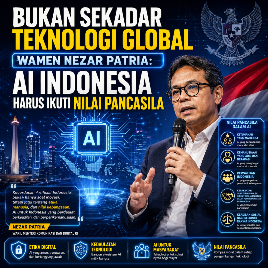Bukan Sekadar Teknologi Global, Wamen Nezar Patria: AI Indonesia Harus Ikuti Nilai Pancasila