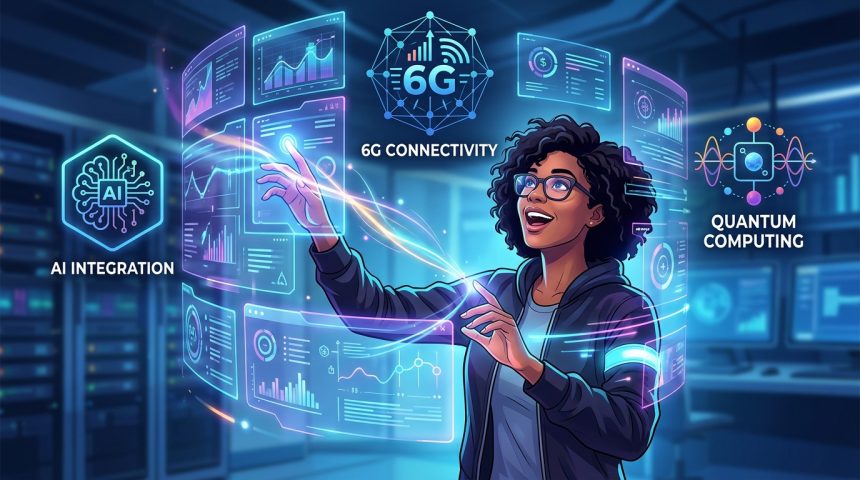 Ilustrasi konsep bocoran teknologi 2026 dan perangkat masa depan