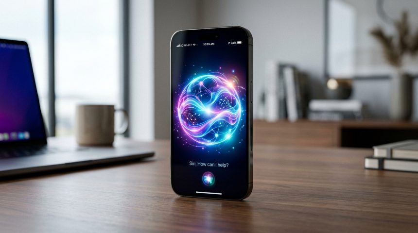 Ikon fitur baru Siri iOS 27 dengan teknologi AI