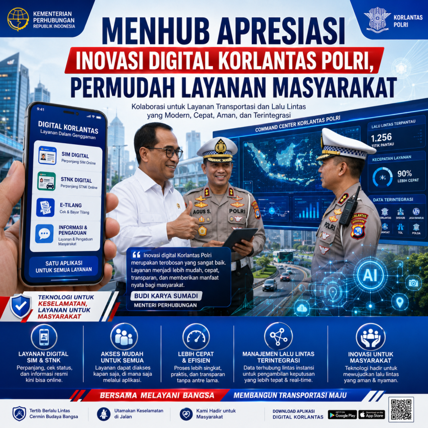 Menhub Apresiasi Inovasi Digital Korlantas Polri, Permudah Layanan Masyarakat