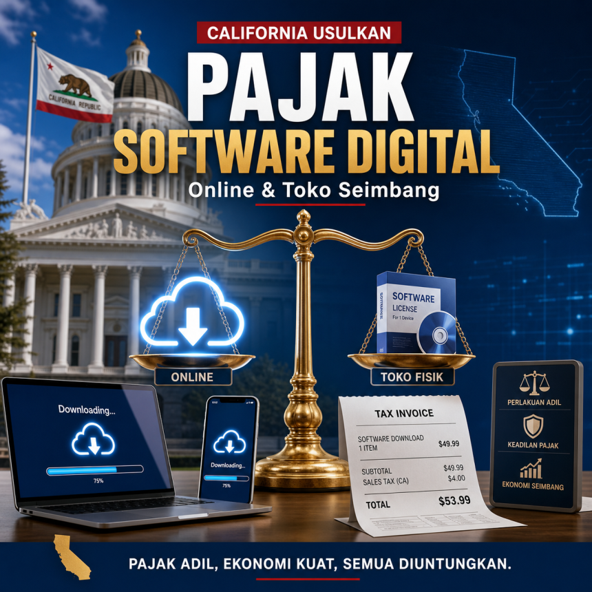 California Usulkan Pajak untuk Unduhan Software Digital agar Pajak Online dan Toko Seimbang