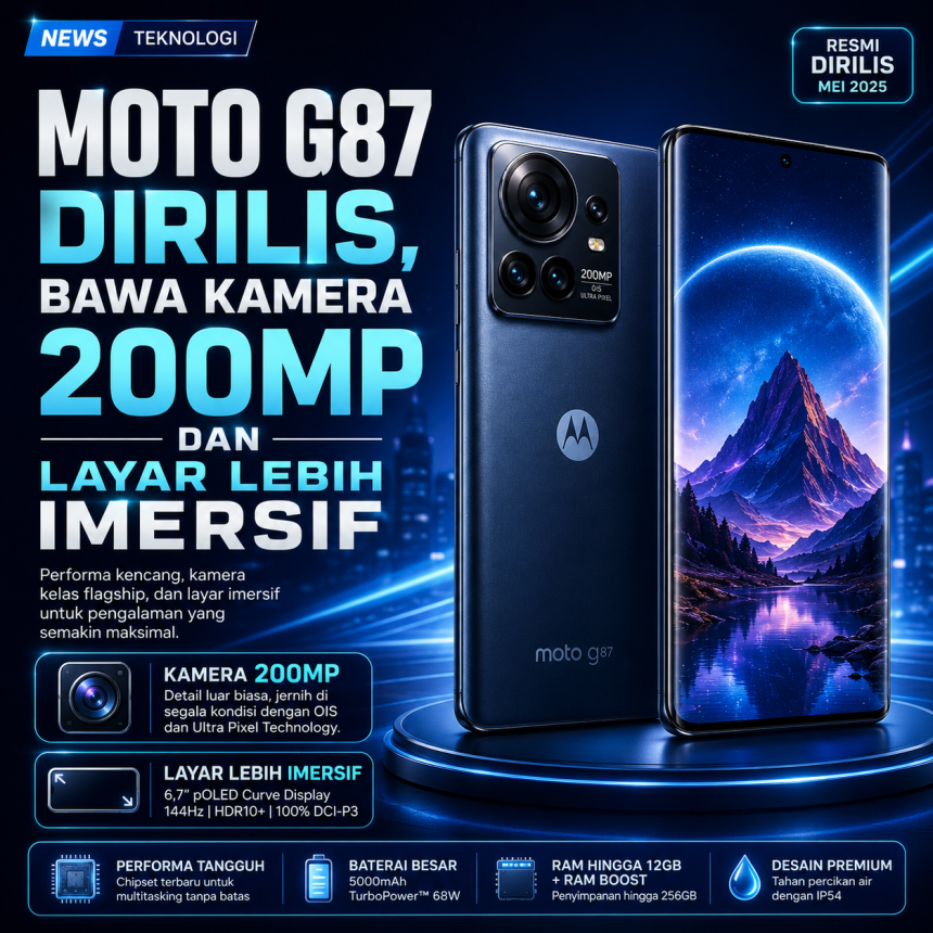 Moto G87 Dirilis, Bawa Kamera 200MP dan Layar Lebih Imersif