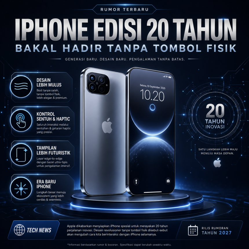 iPhone Edisi 20 Tahun Bakal Hadir Tanpa Tombol Fisik