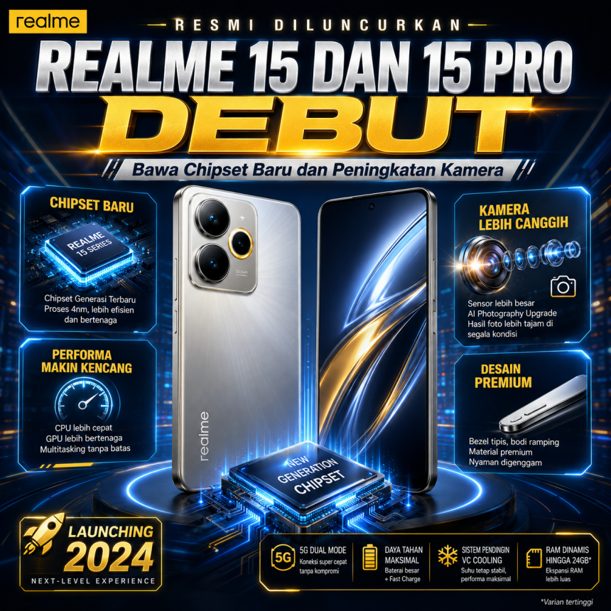 Realme 15 dan 15 Pro Debut, Bawa Chipset Baru dan Peningkatan Kamera