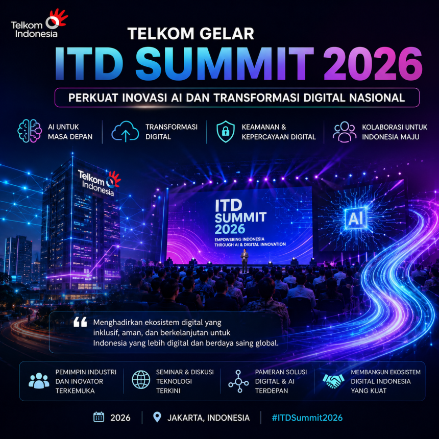 Telkom Gelar ITD Summit 2026, Perkuat Inovasi AI dan Transformasi Digital Nasional