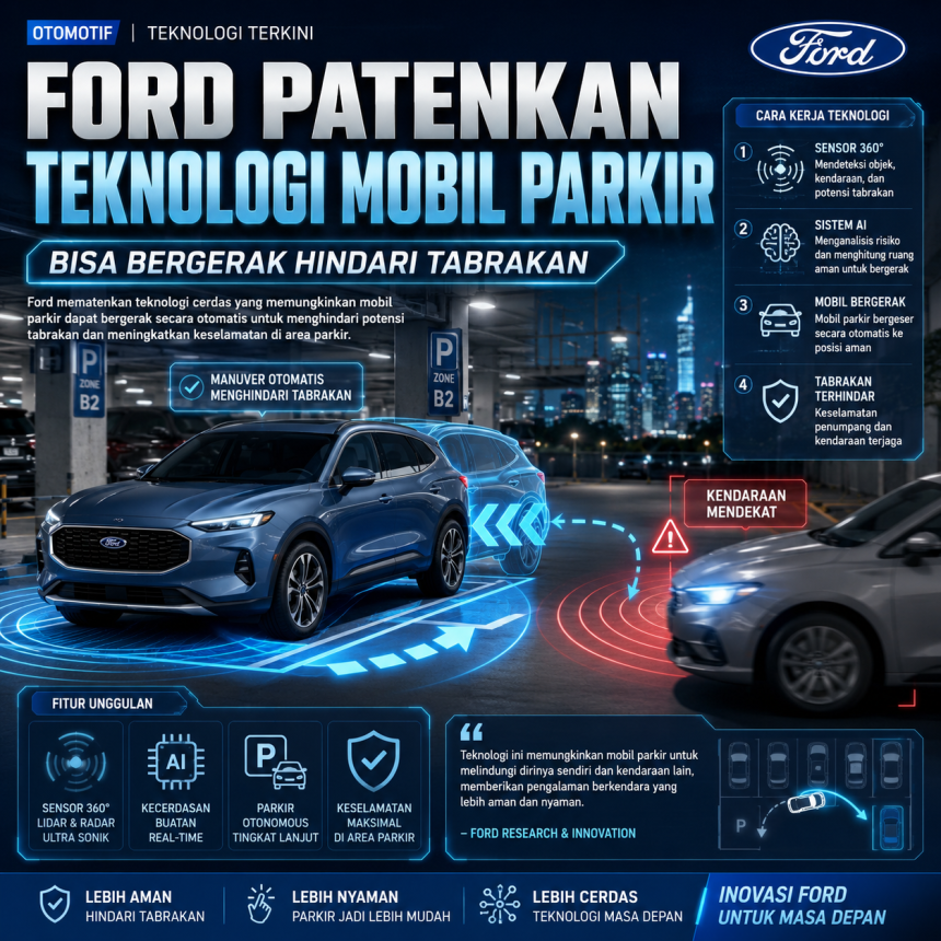 Ford Patenkan Teknologi Mobil Parkir Bisa Bergerak Hindari Tabrakan