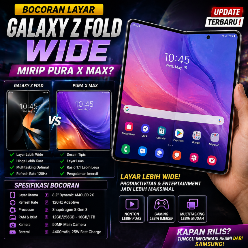 Bocoran Layar Galaxy Z Fold Wide, Mirip Pura X Max?