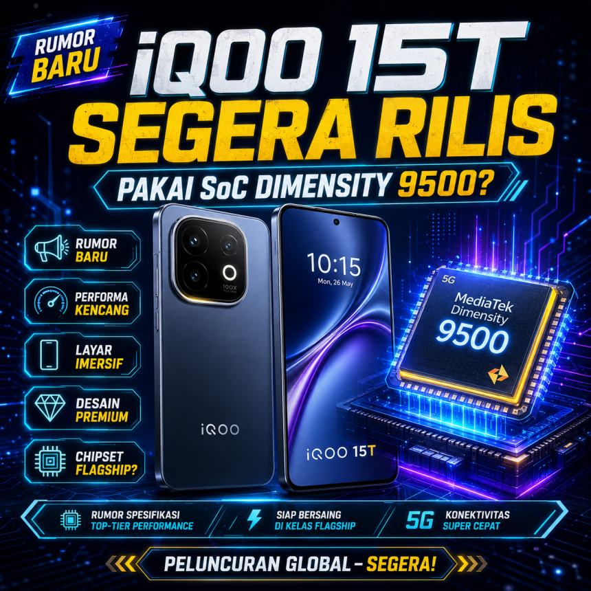 iQOO 15T Segera Rilis: Pakai SoC Dimensity 9500?