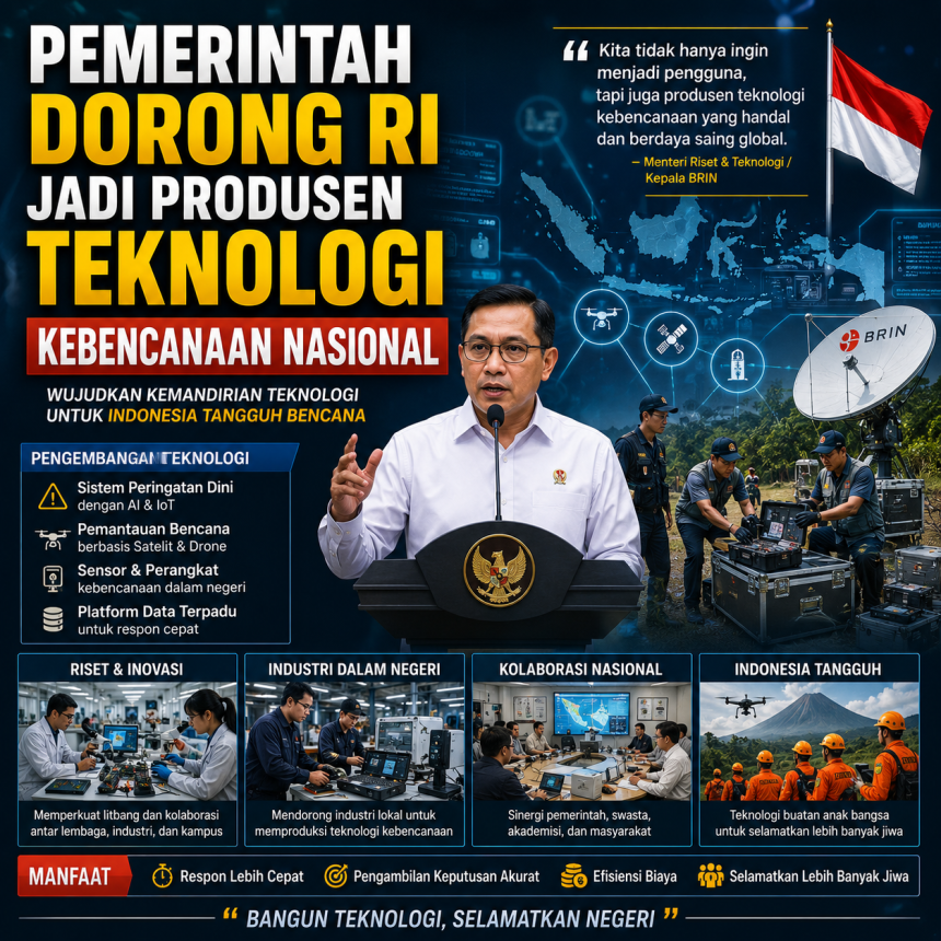 Pemerintah Dorong RI Jadi Produsen Teknologi Kebencanaan Nasional