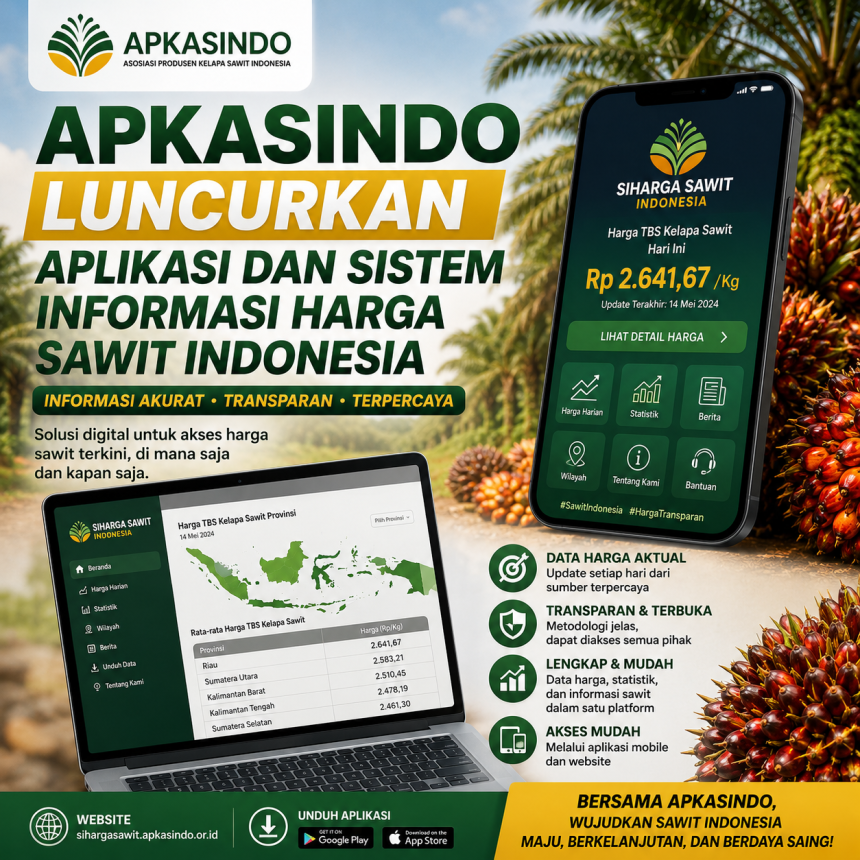 APKASINDO Luncurkan Aplikasi dan Sistem Informasi Harga Sawit Indonesia