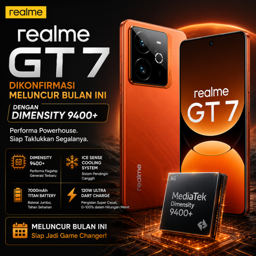 Realme GT 7 Dikonfirmasi Meluncur Bulan Ini Dengan Dimensity 9400+